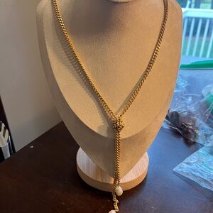 Elegant Gold Lariat Necklace